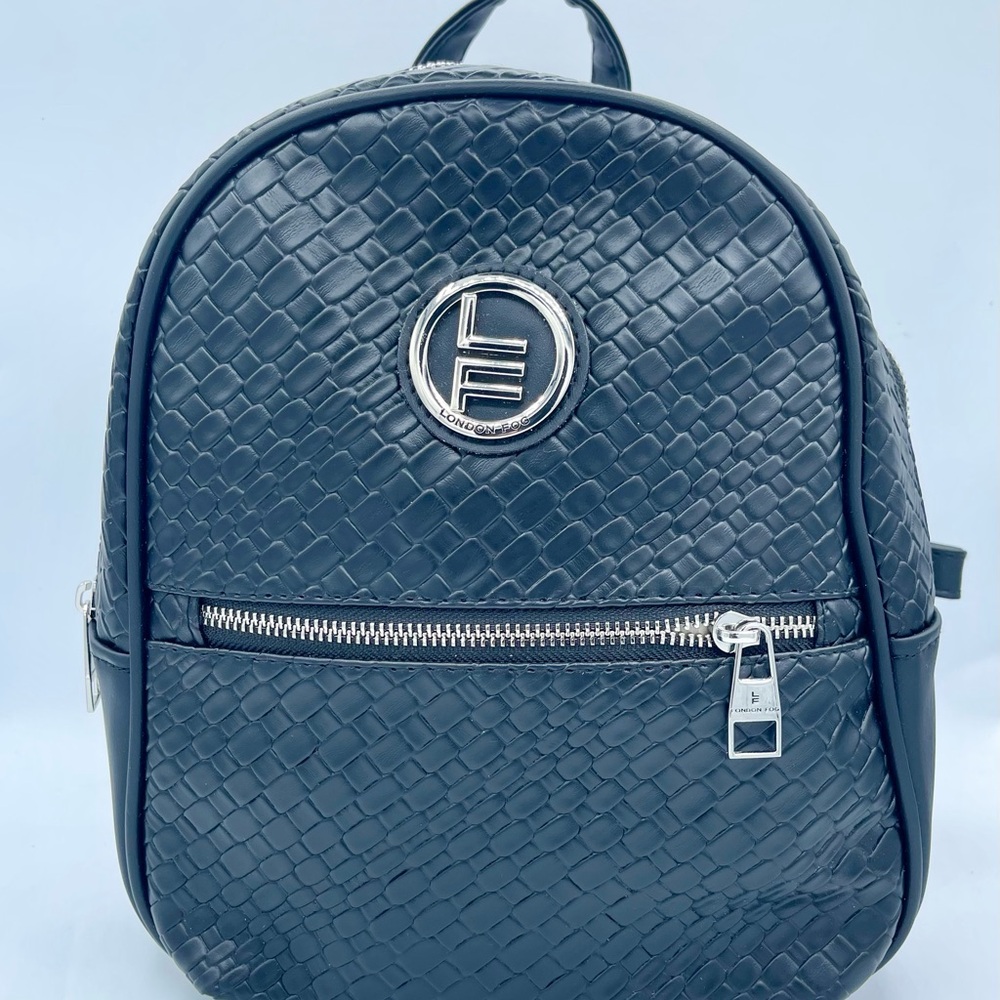 Brand New London Fog Elegant Black Woven Backpack - Picture 10 of 11